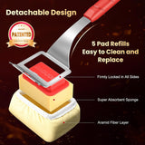 Grill Brush Bristle Free + 5 Replaceable Pads, Steam Grill Brush for Outdoor Grill, BBQ Grill Brush and Scraper for Cast