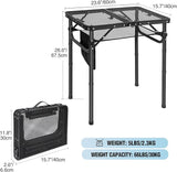 RedSwing Folding Grill Table, Lightweight Height Adjustable Aluminum Table with Mesh Desktop and Mesh Bag for Outdoor