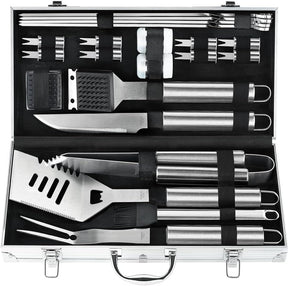 POLIGO 22PCS Heavy Duty BBQ Grill Accessories Set, Non-Slip Grill Tools for Outdoor Grill Set Thicker Stainless Steel Grill