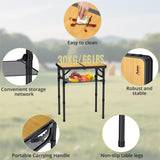 2ft Camping Table Foldable with Storage Net, 3 Adjustable Heights Aluminum Small Folding Table, Lightweight, Portable