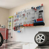 TORACK 109Pcs Pegboard Wall Organizer 4 ft. Garage Metal Pegboard Standard Utility Tool Storage Kit w/Toolboard Hooks &
