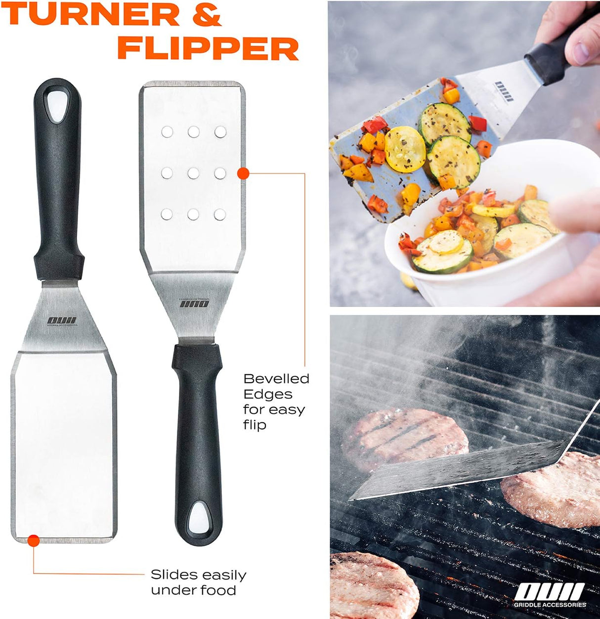 Flat Top Griddle Accessories for Blackstone and Camp Chef Griddle - 9 Pieces Set with Griddle Cleaning Kit and Carry Bag!