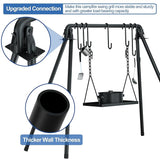 RELIANCER Grill Swing,Campfire Grill Cooking Stand w/8 Hooks & Storage Bag,Cast Iron BBQ Party Swing Grilling Cooking