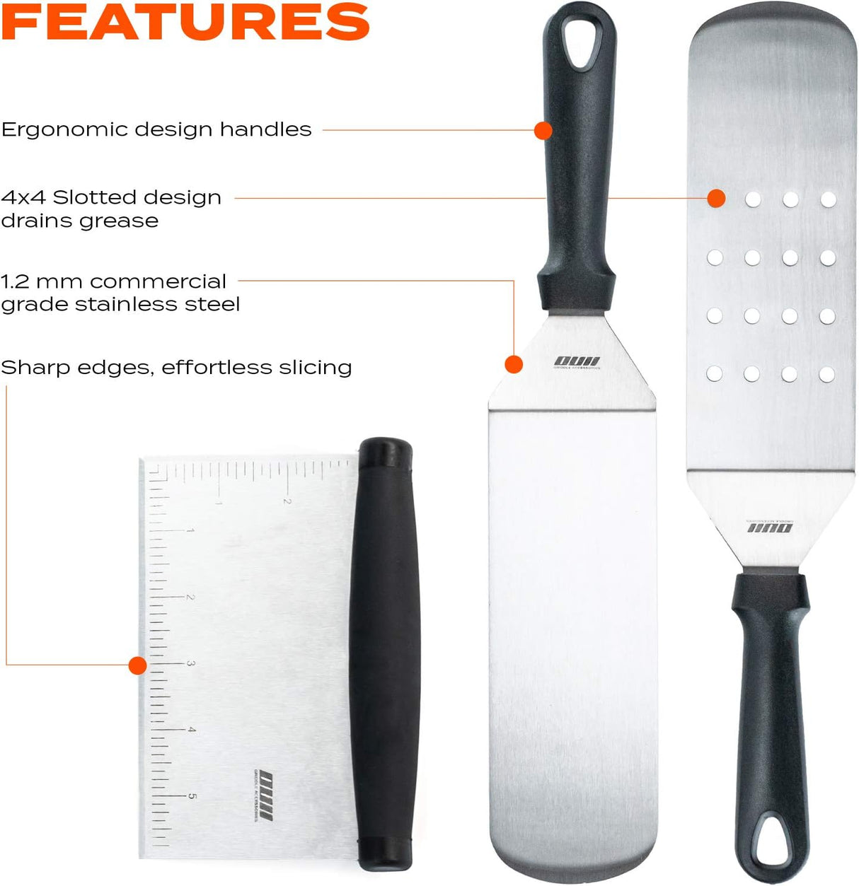 Flat Top Griddle Accessories for Blackstone and Camp Chef Griddle - 9 Pieces Set with Griddle Cleaning Kit and Carry Bag!