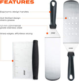 Flat Top Griddle Accessories for Blackstone and Camp Chef Griddle - 9 Pieces Set with Griddle Cleaning Kit and Carry Bag!
