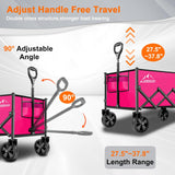 Collapsible Folding Wagon Cart, 350LBS Utility Large Capacity Cart Foldable Wagon with All Terrain Wheels, Grocery Wagons