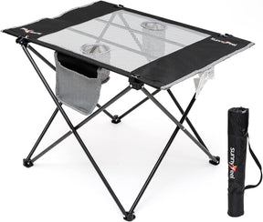 SUNNYFEEL Outdoor Folding Table | Lightweight Mesh Compact Camping Table, Roll Up Top 2 People Portable Camp Tables with