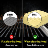 Grill Brush Bristle Free,Aramid Fiber Wavy Pad Seamless-Fit Cast Iron/Stainless-Steel Grates,BBQ Replaceable Scraper