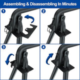 RELIANCER Grill Swing,Campfire Grill Cooking Stand w/8 Hooks & Storage Bag,Cast Iron BBQ Party Swing Grilling Cooking