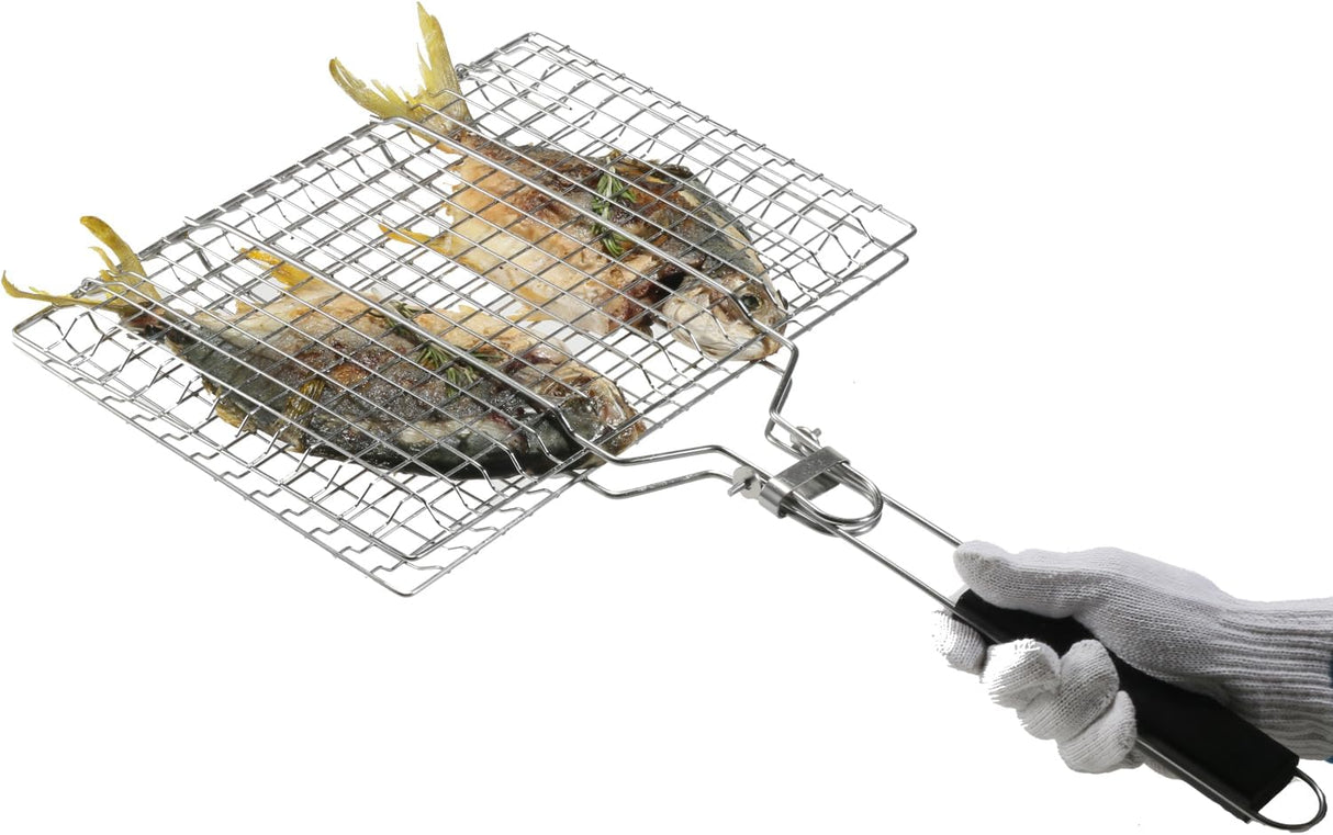 Shallow Grill Basket Fish Grill Basket, Fish Grilling Basket BBQ Fish Grill Baskets for Outdoor Grill,Grill Basket with