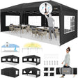 HOTEEL 10x20 Pop up Canopy with 6 Sidewalls, One Push Instant Setup Outdoor Canopy Tent with Reinforce Rod, Weight Bag, for