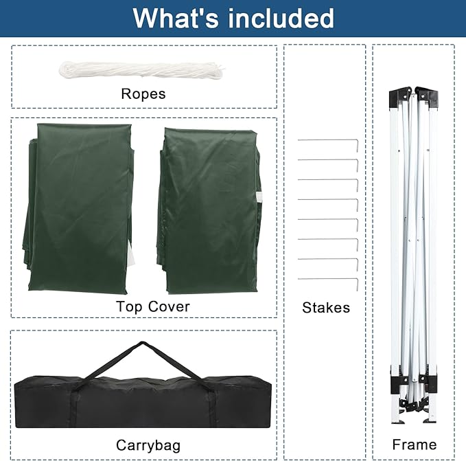 Outvita 6.5x6.5ft Pop Up Canopy Tent, Outdoor Instant Shelter Folding Canopy with 4 Side Walls and Carry Bag for Commercial