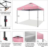 CROWN SHADES 10x10 Pop Up Canopy Tent - Patented Center Lock One Push Instant Outdoor Canopy Beach Tent with STO-N-Go Bag 8