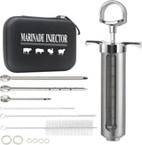 Meat Injector BBQ Injection Kit, Marinade Cajun Seasoning Flavor Syringe Injector for Cooking Grill Smoker Barbecue in