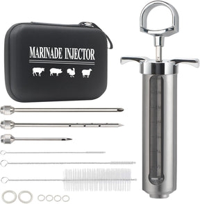 Meat Injector BBQ Injection Kit, Marinade Cajun Seasoning Flavor Syringe Injector for Cooking Grill Smoker Barbecue in