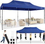 COBIZI 10x20 Pop up Canopy Heavy Duty Without Sidewalls, Easy Set-up Commercial Outdoor Party, 100% Waterproof Wedding