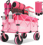 Sekey 220L Collapsible Foldable Wagon with 330lbs Weight Capacity, Heavy Duty Folding Utility Garden Cart with Big