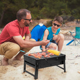 Charcoal Grill, Portable Folding Barbecue Grill BBQ Grill Desk Tabletop Outdoor Stainless Steel Camping Grill for Picnic