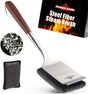 Bristle-Free Steam Cleaning Grill Brush,with Extended Luxurious Rosewood Handle and 1 Replacement Head,BBQ Grill Cleaning