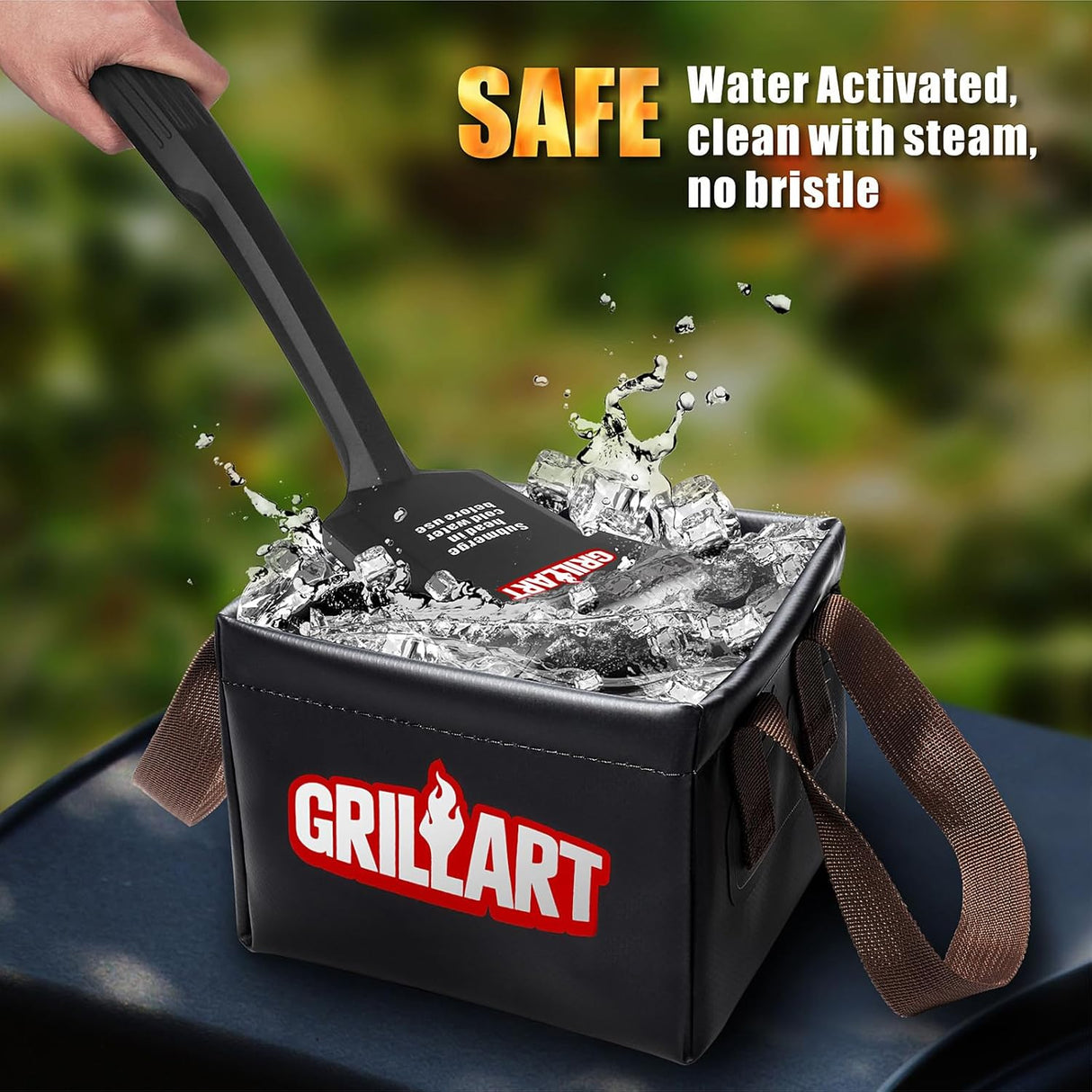 GRILLART Grill Brush Bristle Free, SteamWizards [Ultra Safe & Efficient] Grill Cleaner Brush with 1 Replacement Head, for