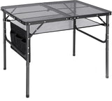 REDCAMP 36x24 Folding Grill Table for Outside, Lightweight Portable Metal Aluminum Outdoor Grill Table with Adjustable