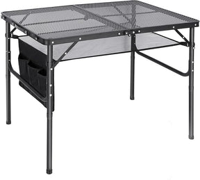 REDCAMP 36x24 Folding Grill Table for Outside, Lightweight Portable Metal Aluminum Outdoor Grill Table with Adjustable