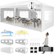 HOTEEL 10x20 Pop up Canopy with Sidewalls, One Push Outdoor Tents for Parties Waterproof Canopy Tent with Reinforce Rod,