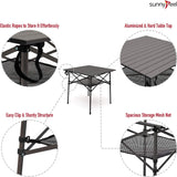 SUNNYFEEL Outdoor Folding Table | Lightweight Compact Aluminum Camping Table, Roll Up Top 4 People Portable Camp Square