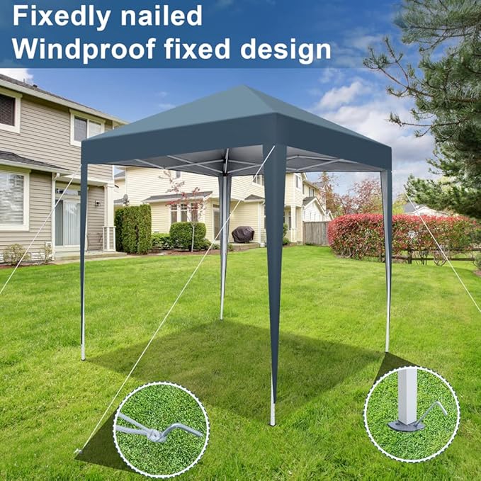 Outvita 6.5x6.5ft Pop Up Canopy Tent, Outdoor Instant Shelter Folding Canopy with Carry Bag for Commercial Events, Party,