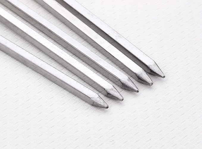 12 inch Barbecue Skewers Metal BBQ Sticks,12Pack Stainless Steel Square Skewer,Kebob,kabob Sets for Grill Outings Cooking