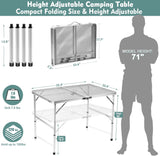 Folding Table, Easy for Storage, Compact and Portable Picnic Table for Grill, Outdoor Camping, Garden, Patio, Dining, BBQ,