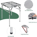RedSwing Portable Grill Table for Outside, Aluminum Folding Grill Stand Table for Outdoor Camping Picnic BBQ, Lightweight