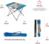 SUNNYFEEL Outdoor Folding Table | Lightweight Mesh Compact Camping Table, Roll Up Top 2 People Portable Camp Tables with