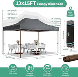 COBIZI 10x15 Pop Up Canopy Tent Heavy Duty with Sidewall, Commercial Outdoor Easy Pop Up Gazebo for Party Wedding All