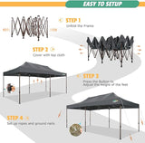 COBIZI 10x20 Pop Up Canopy Heavy Duty Without Sidewalls, Commercial Heavy Duty Pop Up Tent for Parties All Weather