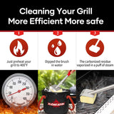 Upgraded Grill Brush Bristle Free,Water-Activated steam Effectively Cleans The Grill.Unique Wavy pad for Cast