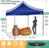 COBIZI 10x10 Pop Up Canopy Tent 10x10 Easy up Canopy, Heavy Duty Outdoor Canopy UPF 50+ All Weather Waterproof Instant Party