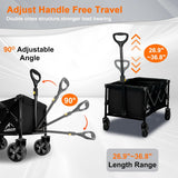 Collapsible Wagon Cart with Wheels Foldable, Folding Wagons Carts with Silent Universal Wheels, Large Grocery Cart On