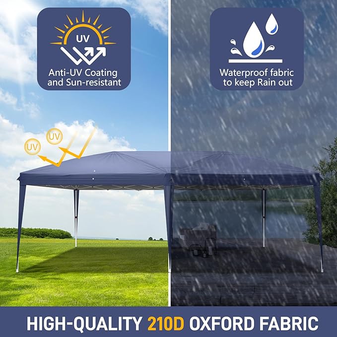 Outvita 10x20ft Pop Up Canopy Tent, Outdoor Instant Shelter Folding Canopy with Carry Bag for Commercial Events, Party,
