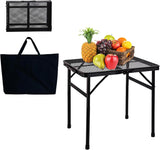Small Folding Table for Camping Picnic Grill,Garden BBQ Side Table-Portable Lightweight,Compact,Height Adjustable Patio
