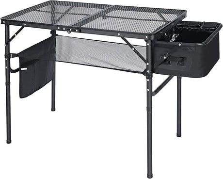 RedSwing Portable Grill Table with Sink for Outside, Aluminum Frame Folding Grill Stand Table for Outdoor Camping Picnic