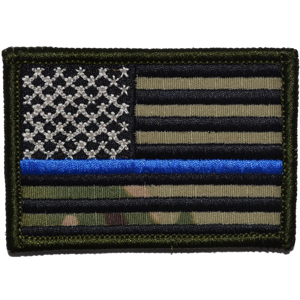 Thin Blue Line US Flag - 2x3 Hat Patch in MultiCam, alternate view 4