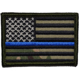 Thin Blue Line US Flag - 2x3 Hat Patch in MultiCam, alternate view 4
