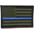 Thin Blue Line US Flag - 2x3 Hat Patch in Olive Drab, alternate view 3