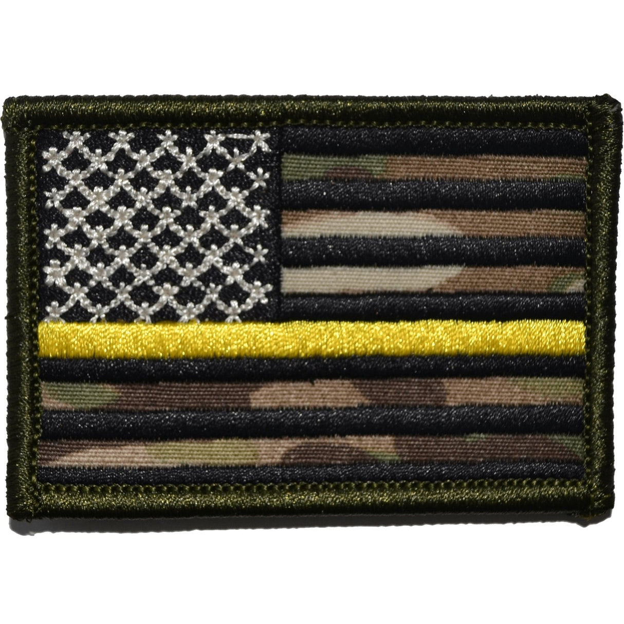 Tactical Gear Junkie Thin Gold Line US Flag 2x3 Patch in MultiCam, alternate view 2