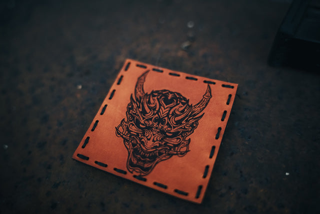 Oni Leather Patch in Walnut Dye / Brown Thread