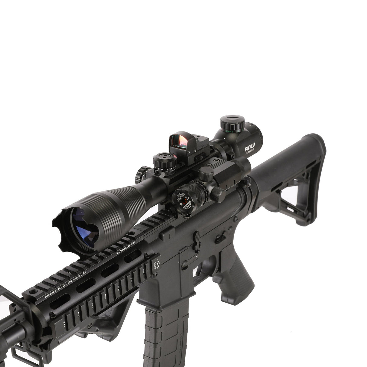 Pinty 4-in-1 4-16x50 Rifle Scope Combo with Laser and Red Dot, alternate view 7