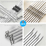 Large Metal Skewers For Grilling Shish Kebab Sticks 22 inch Skewers For Kabobs Flat Barbecue Skewer Stainless Steel Grill