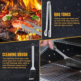 BBQ Grill Tools Set 16-inch Heavy Duty, 6 Pcs- Barbecue Utensils Kit for Camping, Kitchen, Outdoor Cooking,Suitable as a