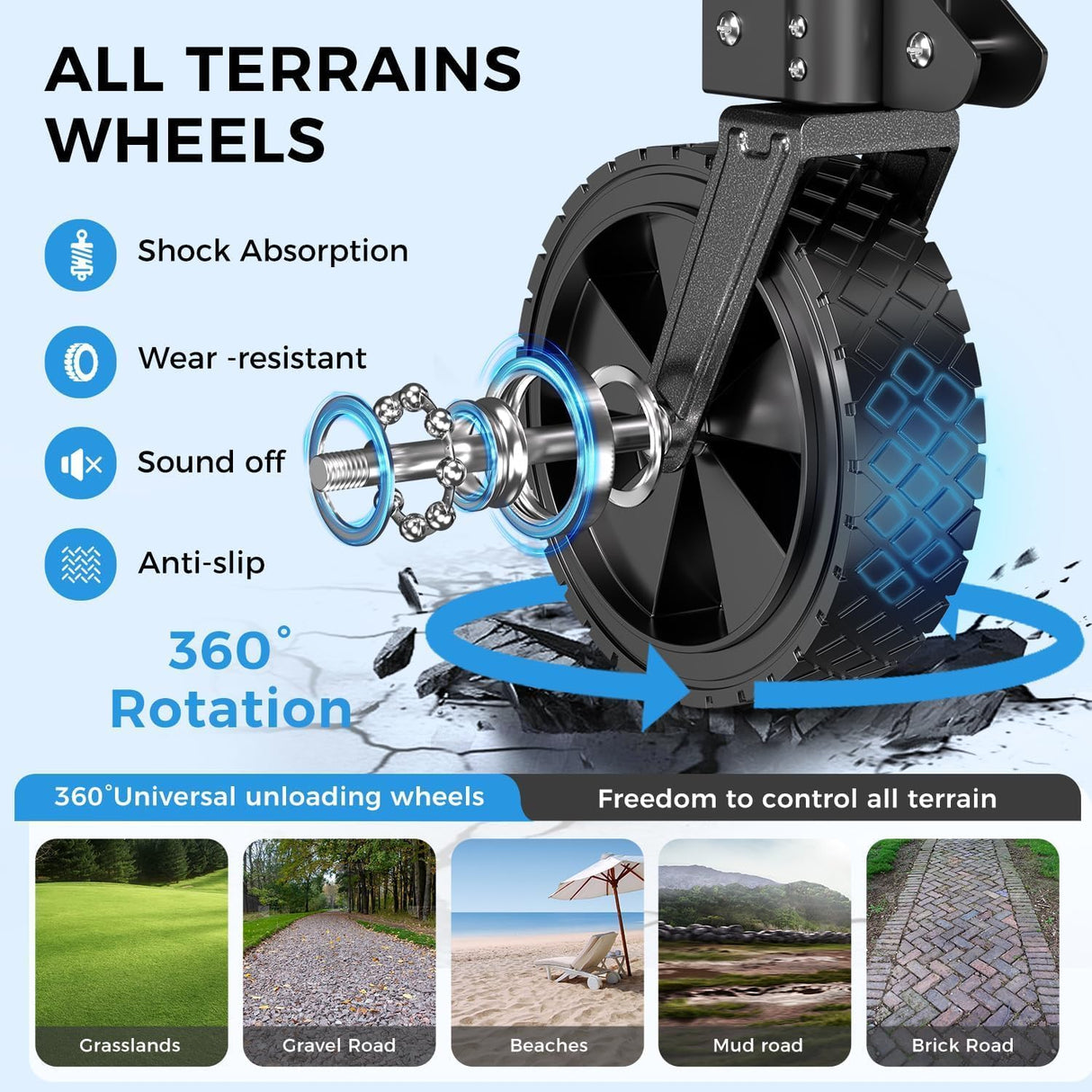 Collapsible Wagon Cart Foldable with 300lbs Load-Bearing, Heavy Duty Folding Wagons Carts with All Terrain Wheels, Utility